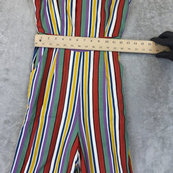 Lost + Wander Jumpsuit Womens XS Multi Stripe Wide Leg Belted Sleeveless NWT - Picture 5 of 16